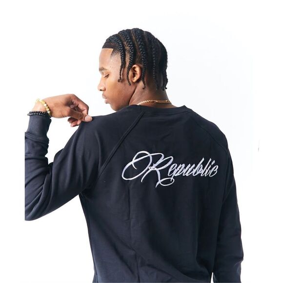 Republic of Great Men Size XL Noir Black Lounge Cozy Set Pants Shirt NWT - Picture 2 of 7